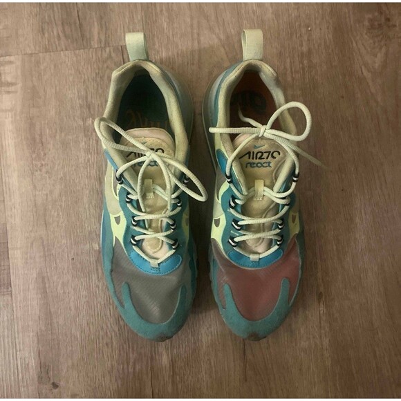 Nike React Air Max 270 Sneakers Mens Sz 9 M Green Running Shoes AO4971-301 - Picture 3 of 6